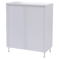 Kommode Sideboard Highboard Industrial Metall Schilfglas 96x80x40cm weiss