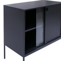 Kommode Sideboard Highboard Industrial Schiebetüren Metall 85x80x45cm schwarz