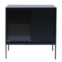 Kommode Sideboard Highboard Industrial Schiebetüren Metall 85x80x45cm schwarz