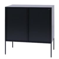 Kommode Sideboard Highboard Industrial Schiebetüren Metall 85x80x45cm schwarz