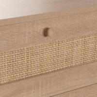 Kommode Sideboard Highboard Kubu Rattan 101x71x42cm Eiche-Optik