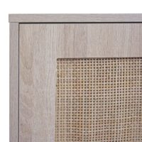 Kommode Sideboard Highboard Kubu Rattan Eiche-Optik