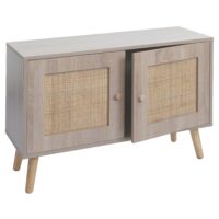 Kommode Sideboard Highboard Kubu Rattan Eiche-Optik