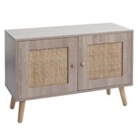 Kommode Sideboard Highboard Kubu Rattan Eiche-Optik