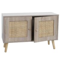 Kommode Sideboard Highboard Kubu Rattan Eiche-Optik