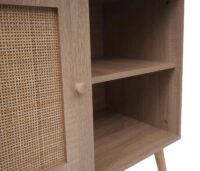 Kommode Sideboard Highboard Kubu Rattan 67x80x38cm Eiche-Optik