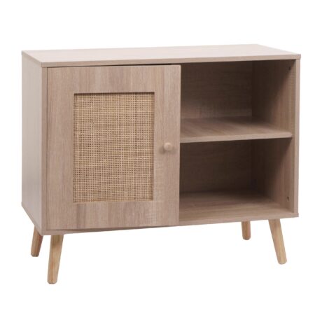 Kommode Sideboard Highboard Kubu Rattan 67x80x38cm Eiche-Optik