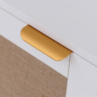 Kommode Sideboard Highboard Schubladen Staufach Leinenfront weiss