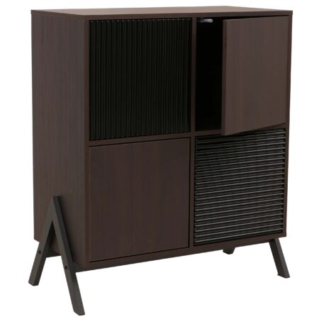 Kommode Sideboard Highboard Türen Staufächer 94x79x40cm Walnuss-Optik