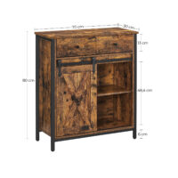 Kommode Sideboard Anrichte Industrie Holz Braun Schwarz