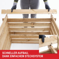 Holzkomposter zur umweltfreundlichen Herstellung von Komposterde.