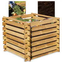 Holzkomposter zur umweltfreundlichen Herstellung von Komposterde.