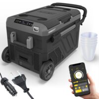 Elektrische Kühlbox mit 40 Liter Volumen und App-Steuerung.