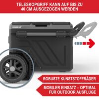 Große 50 Liter Kühlbox mit digitaler Temperatursteuerung per App.