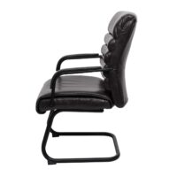 Konferenzstuhl Esszimmerstuhl Freischwinger Vintage Wildleder-Optik Metall schwarz