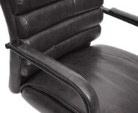 Konferenzstuhl Esszimmerstuhl Freischwinger Vintage Wildleder-Optik Metall schwarz