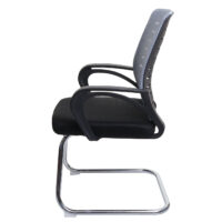 2er Set Konferenzstuhl Freischwinger Stoff grau bis 150 kg