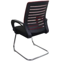 2er Set Konferenzstuhl Freischwinger Stoff rot bis 150 kg