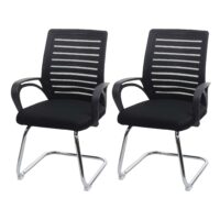 2er Set Konferenzstuhl Freischwinger schwarz bis 150 kg