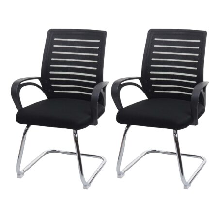 2er Set Konferenzstuhl Freischwinger schwarz bis 150 kg