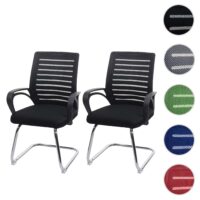 2er Set Konferenzstuhl Freischwinger schwarz bis 150 kg