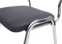 4er Set Konferenzstühle stapelbar Stoff dunkelgrau mit Chromfüßen