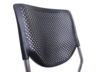 4er Set Konferenzstühle stapelbar Stoff dunkelgrau mit Chromfüßen