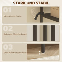 Konsolentisch schmal mit 3 Ablagen für Flur und Wohnzimmer 55cm