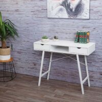 Konsolentisch Ablagentisch Beistelltisch 3D-Struktur 100x40cm weiss