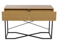 Konsolentisch Beistelltisch Ablagetisch Schublade Industrial 81x120x40cm Bambus-Optik