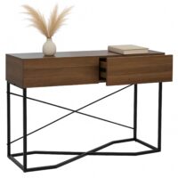 Konsolentisch Beistelltisch Ablagetisch Schublade Industrial 81x120x40cm braun