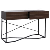 Konsolentisch Beistelltisch Ablagetisch Schublade Industrial 81x120x40cm Walnuss-Optik