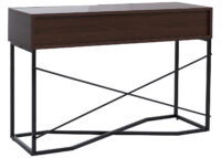Konsolentisch Beistelltisch Ablagetisch Schublade Industrial 81x120x40cm Walnuss-Optik