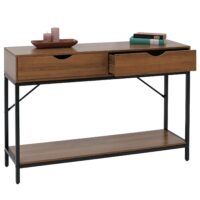 Konsolentisch Beistelltisch Ablagetisch Schubladen Industrial 76x109x30cm braun