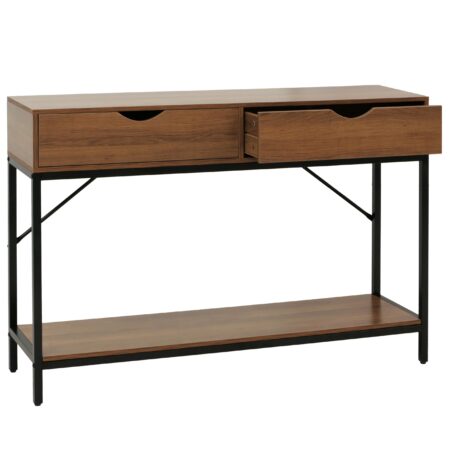 Konsolentisch Beistelltisch Ablagetisch Schubladen Industrial 76x109x30cm braun