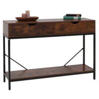 Konsolentisch Beistelltisch Ablagetisch Schubladen Industrial 76x109x30cm rotbraun