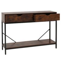 Konsolentisch Beistelltisch Ablagetisch Schubladen Industrial 76x109x30cm rotbraun