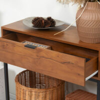 Konsolentisch Beistelltisch Sideboard Industriedesign 80x30x76cm Braun - Rustikaler Konsolentisch mit industriellem Flair.