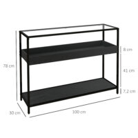 Konsolentisch Flurtisch Regal 100x30x78cm Schwarz - Moderner Konsolentisch für den Flur, in Schwarz.