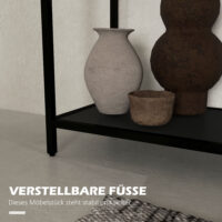 Konsolentisch Flurtisch Regal 100x30x78cm Schwarz - Moderner Konsolentisch für den Flur, in Schwarz.