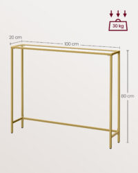 Glastisch in Gold-Transparent für stilvolle Wohnräume.
