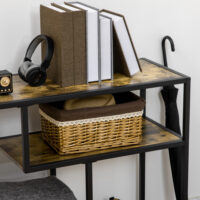 Konsolentisch Regal 4 Ebenen 99.6x33.6x74cm Braun - Regal-Konsolentisch mit vier Ebenen, in Braun.