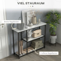 Konsolentisch Regal mit Kippschutz 100x30x80cm Weiss - Sicherer Konsolentisch mit Kippschutz, in Weiss.