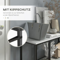 Konsolentisch Regal mit Kippschutz 100x30x80cm Weiss - Sicherer Konsolentisch mit Kippschutz, in Weiss.