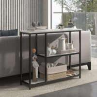 Konsolentisch Regal mit Kippschutz 100x30x80cm Weiss - Sicherer Konsolentisch mit Kippschutz, in Weiss.