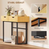Konsolentisch schmal mit Schubladen und Metallgestell