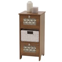 Konsolentisch Schubladenschrank 3 Korbschubladen Holz Melamin 63x30x30cm braun