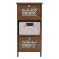 Konsolentisch Schubladenschrank 3 Korbschubladen Holz Melamin 63x30x30cm braun