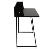 Moderner Konsolentisch schwarz aus Metall und MDF 82x51 cm