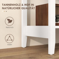 Konsolentisch Sideboard 2 Schubladen 80x40x75cm Weiss - Funktionales Sideboard in elegantem Weiss.